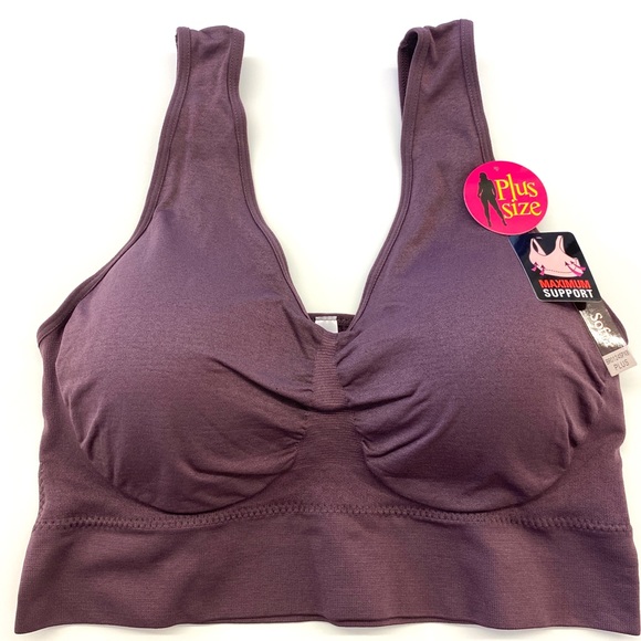 Set Of Two Plus Size Seamless Sports Bra One Size - Picture 3 of 3